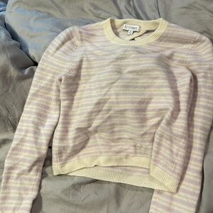 Potholes tripped light sweater with cut out back